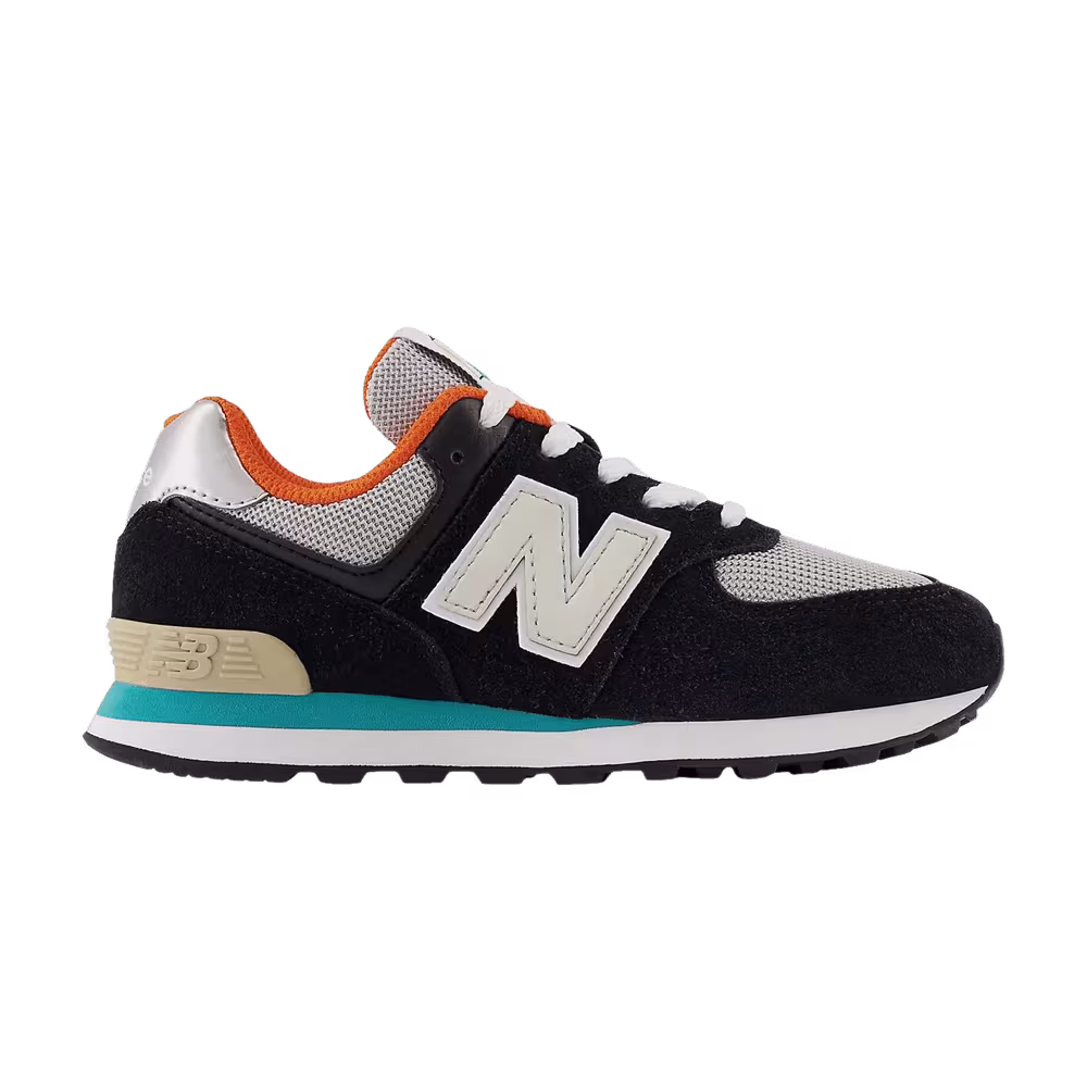New Balance 574 Little Kid Wide Black Poppy