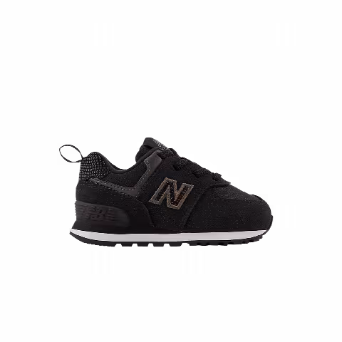 New Balance 574 Bungee Lace Toddler Wide 'Black Metallic'