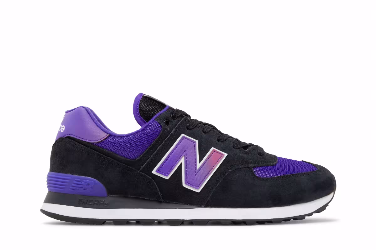 New Balance 574 Black Deep Violet, view 2