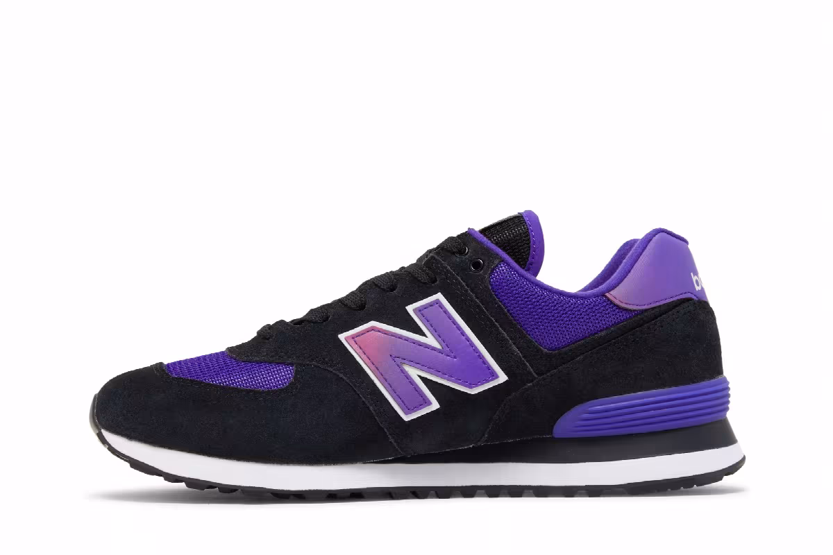 New Balance 574 Black Deep Violet, view 4