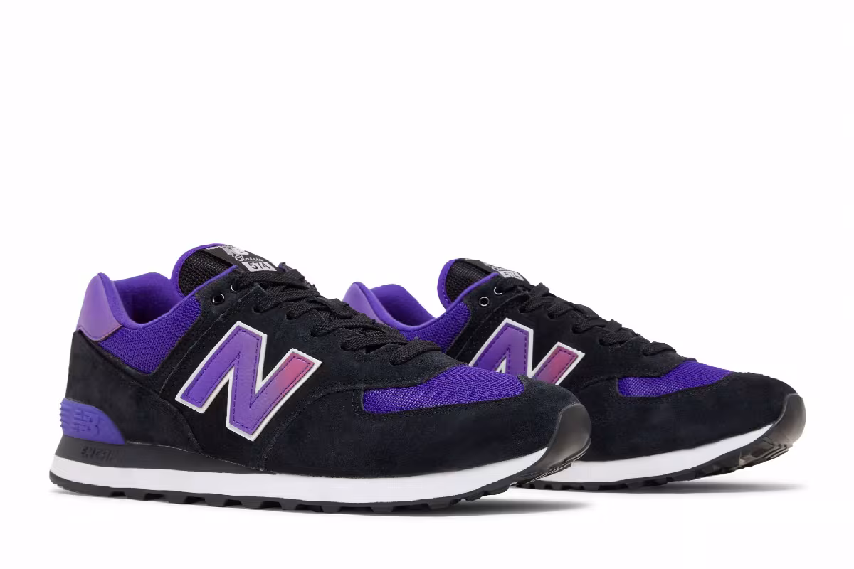 New Balance 574 Black Deep Violet, view 9