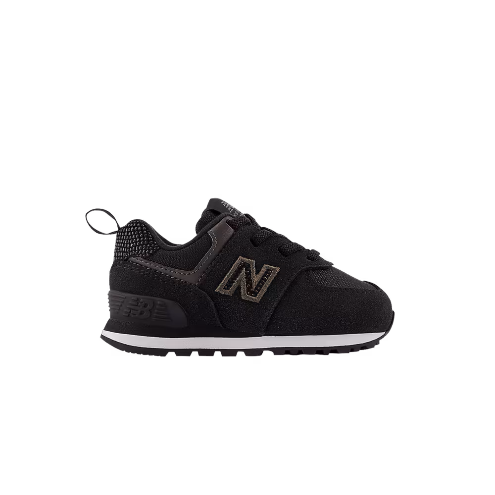 New Balance 574 Bungee Lace Toddler Black Metallic