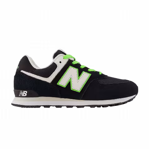 New Balance 574 Big Kid Wide 'Black Coloro Green'