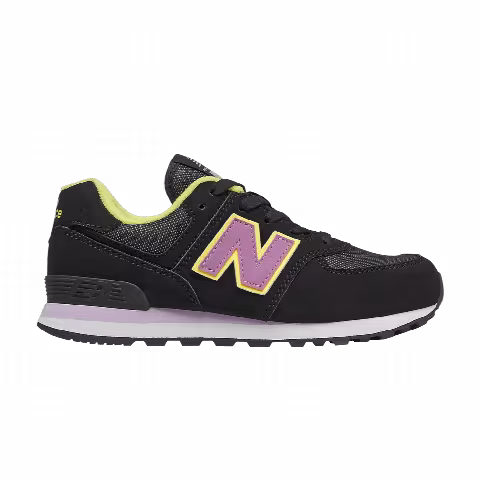 New Balance 574 Big Kid 'Fashion Metallic - Black Dark Violet Glow'