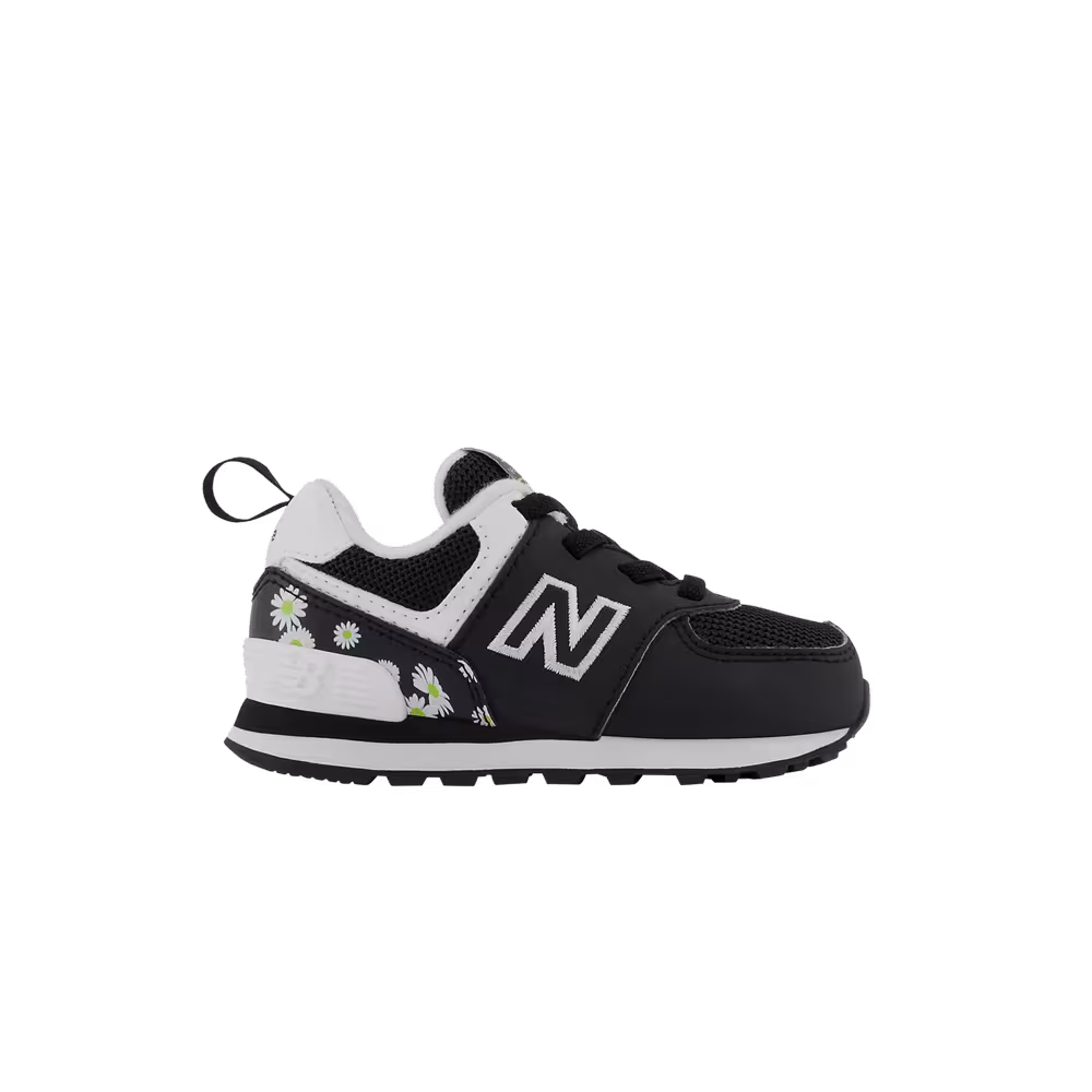 New Balance 574 Bungee Toddler Wide Black Florals