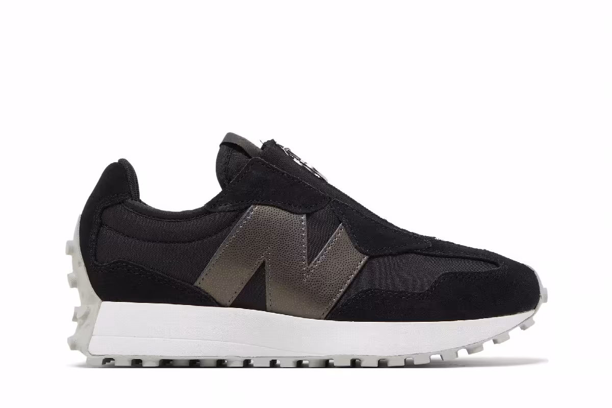 New Balance Women's 327 Black White, view 2