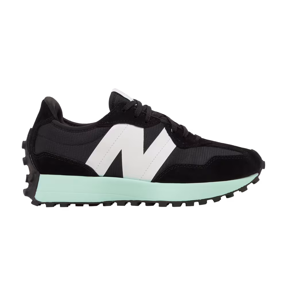New Balance Women's 327 Black Bright Mint