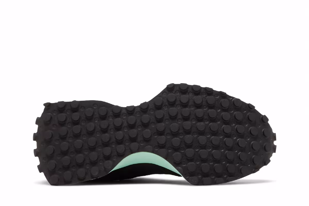 New Balance Women's 327 Black Bright Mint, view 5