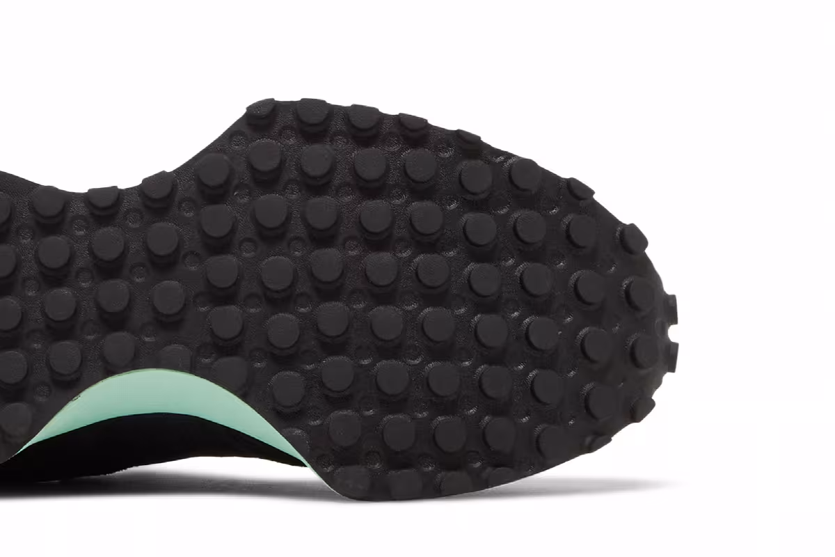 New Balance Women's 327 Black Bright Mint, view 6