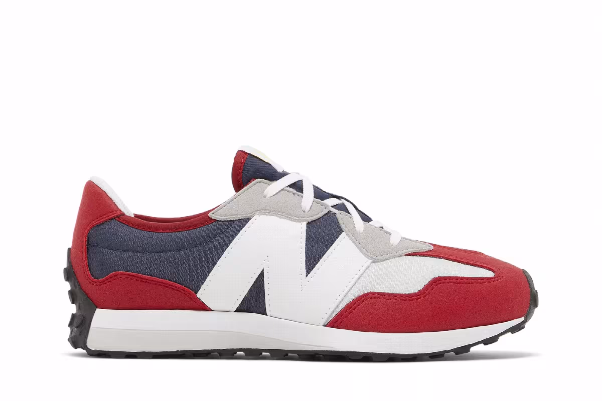New Balance 327 Big Kid Team Red Natural Indigo, view 2