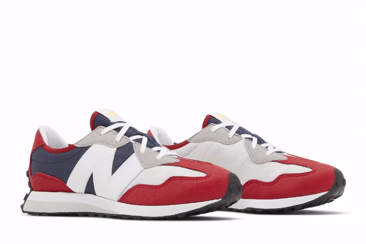 New Balance 327 Big Kid Team Red Natural Indigo, view 9