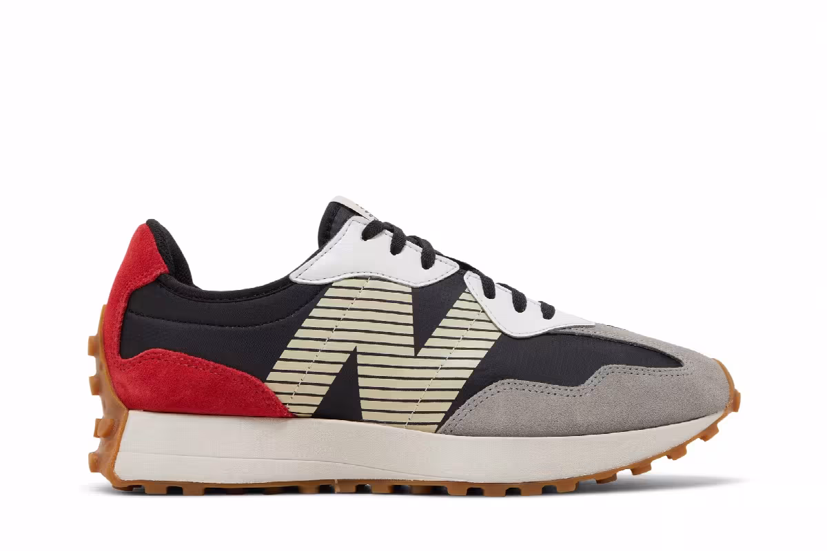 New Balance 327 Black Team Red, view 2