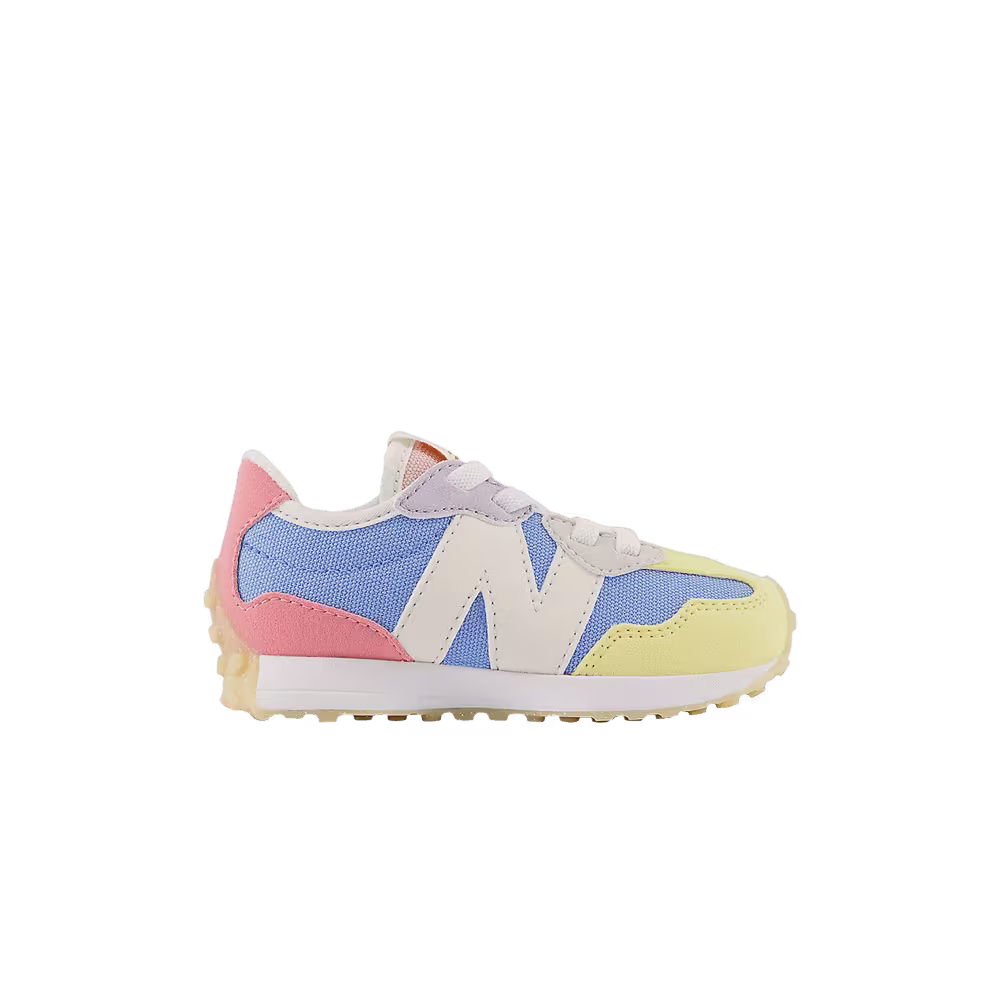 New Balance 327 Bungee Lace Toddler Wide Yellow Blue Red