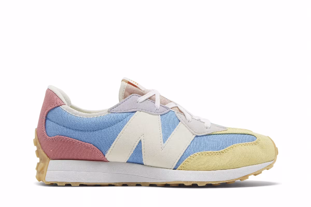 New Balance 327 Big Kid Yellow Blue Red, view 2