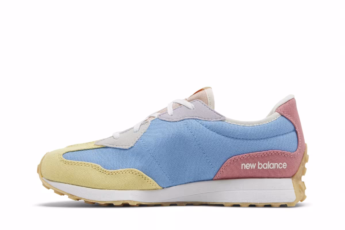 New Balance 327 Big Kid Yellow Blue Red, view 4