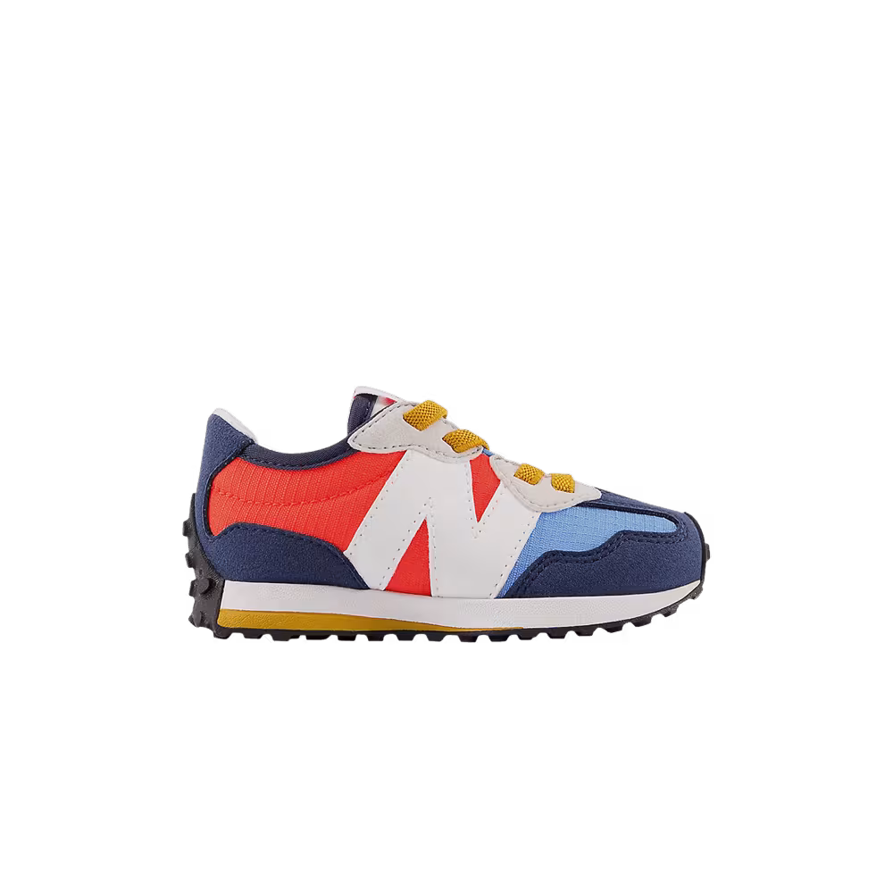 New Balance 327 Bungee Lace Toddler Natural Indigo Electric Red