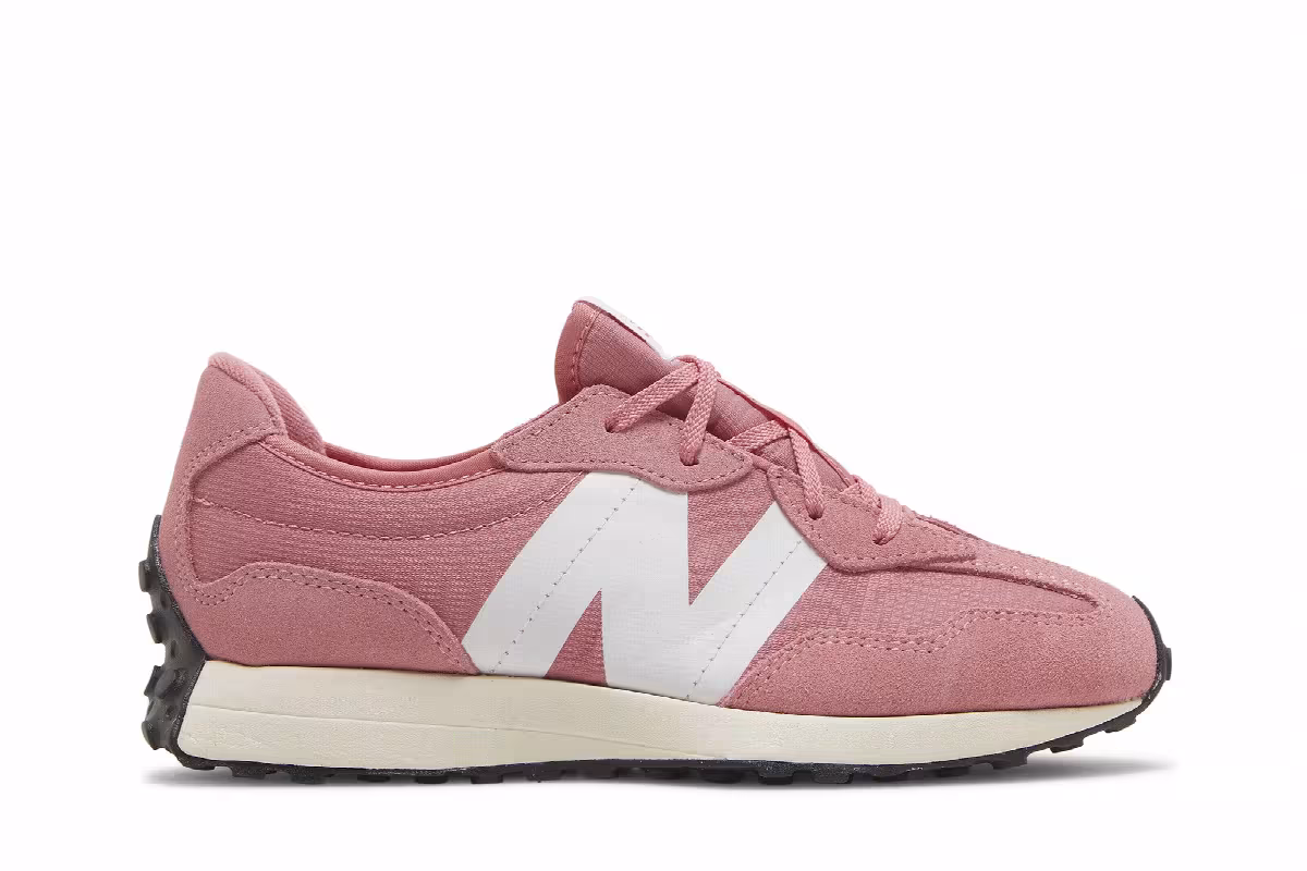 New Balance 327 Big Kid Wide Natural Pink White, view 2