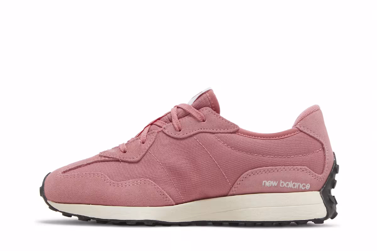 New Balance 327 Big Kid Wide Natural Pink White, view 4