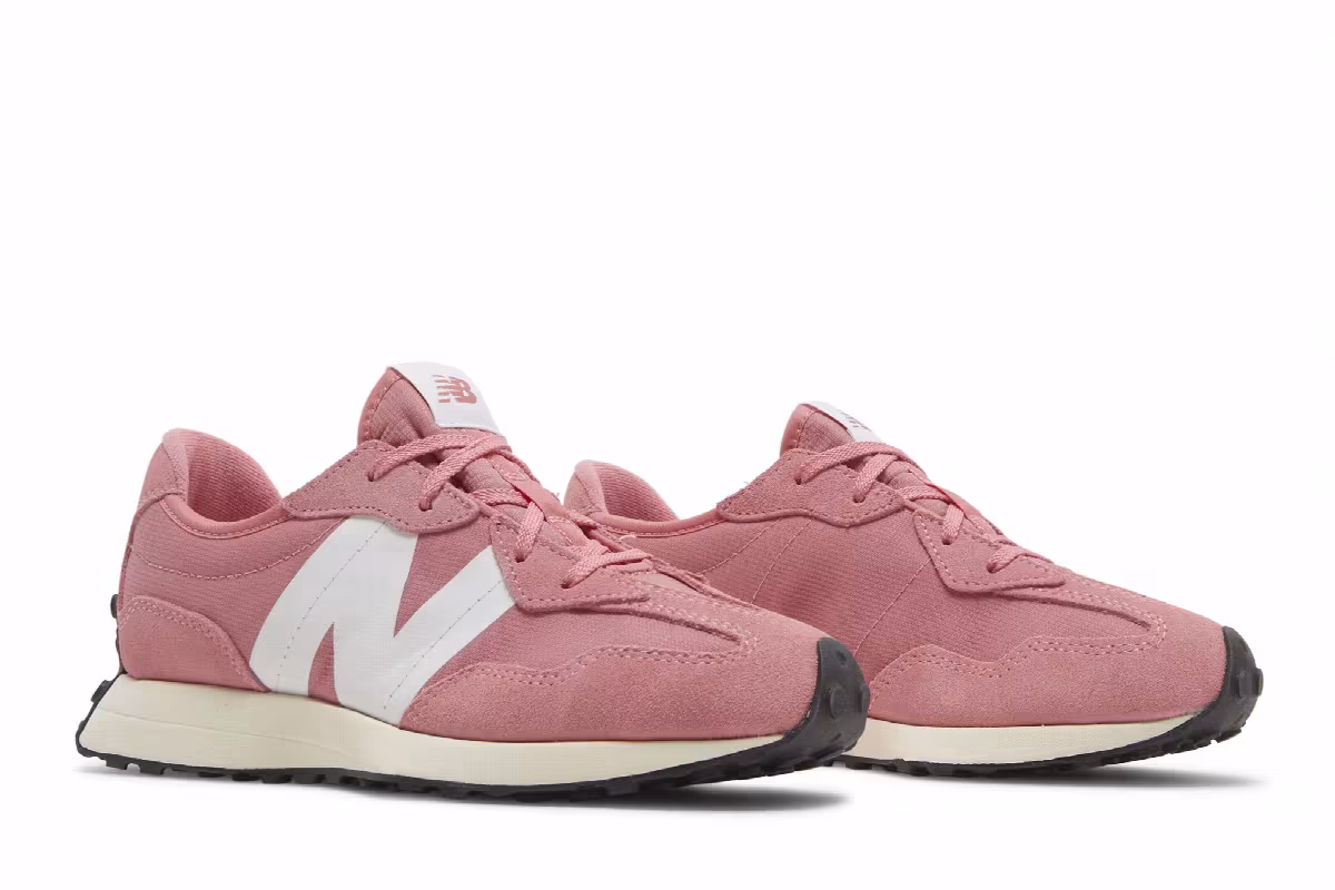 New Balance 327 Big Kid Wide Natural Pink White, view 9