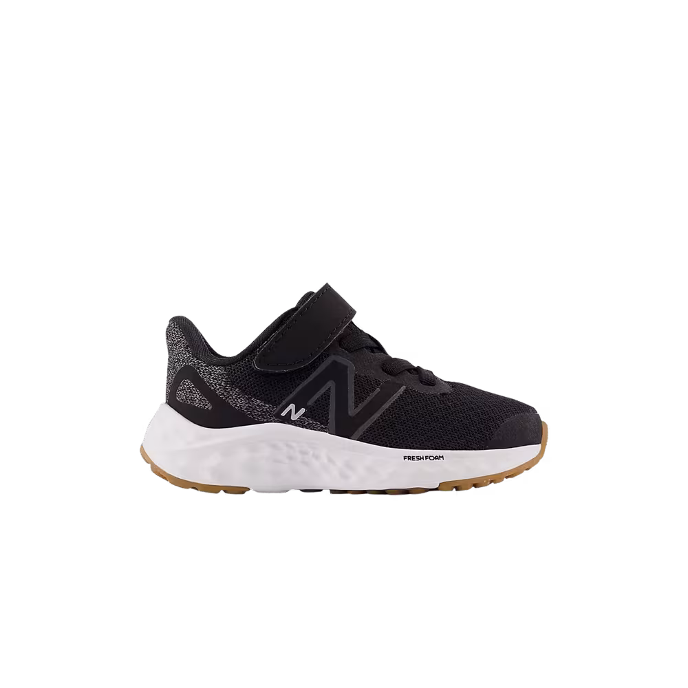 New Balance Fresh Foam Arishi v4 Bungee Lace Toddler Wide Black White Gum