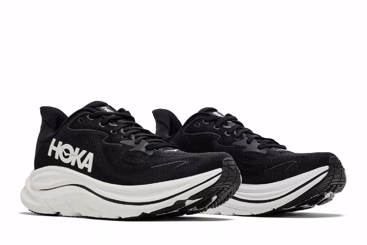 HOKA Clifton 10 Black White, view 9