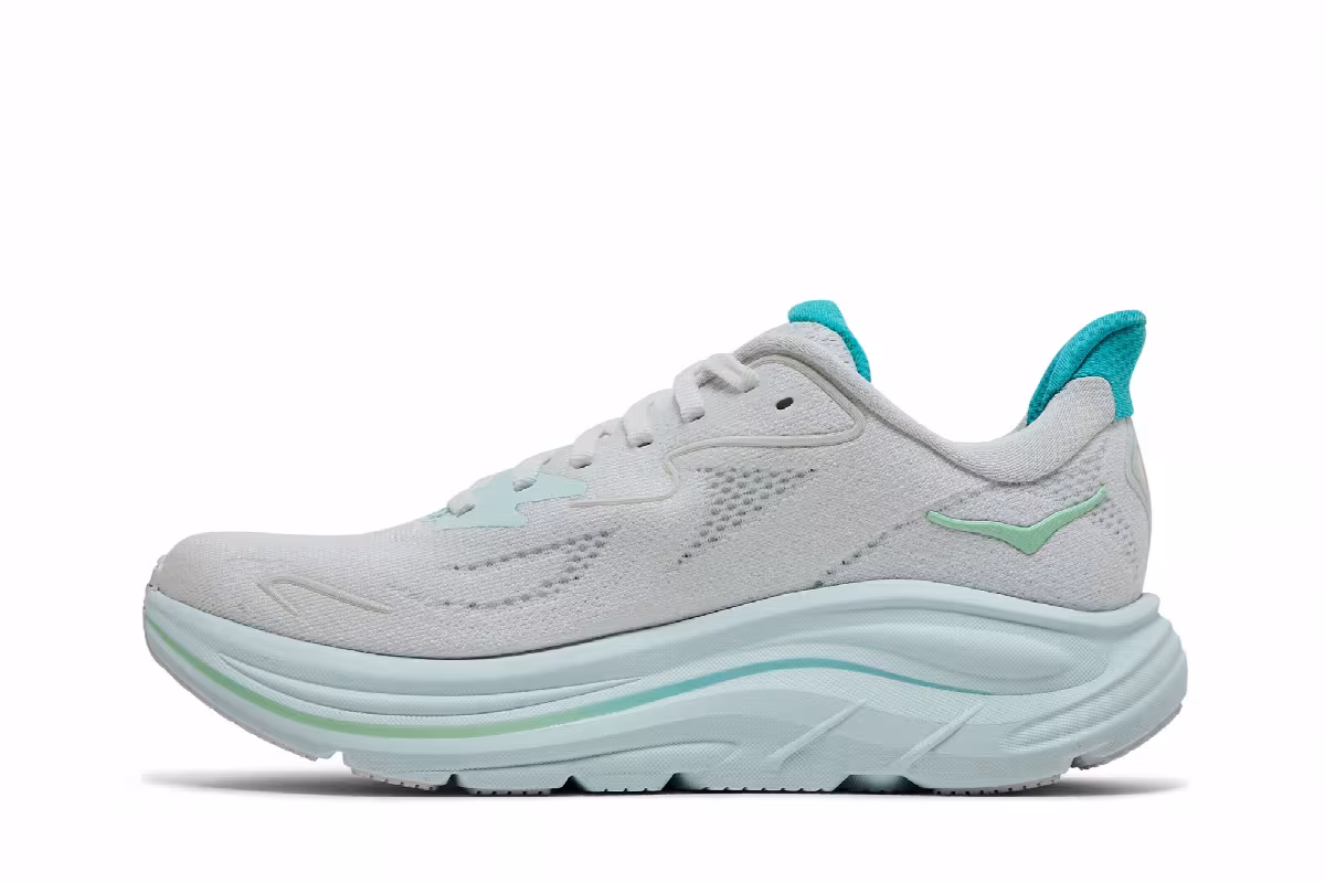 HOKA Women's Clifton 10 White Cielo Blue, view 4