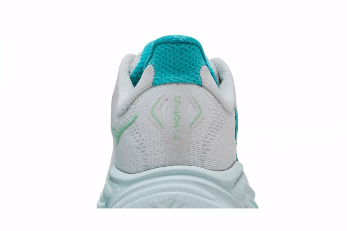 HOKA Women's Clifton 10 White Cielo Blue, view 8
