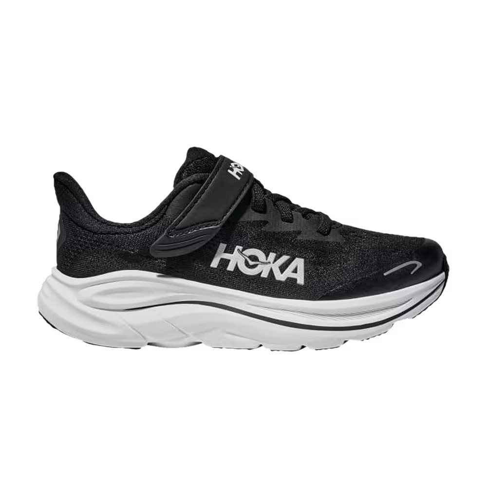 HOKA Clifton 10 Little Kids Black White