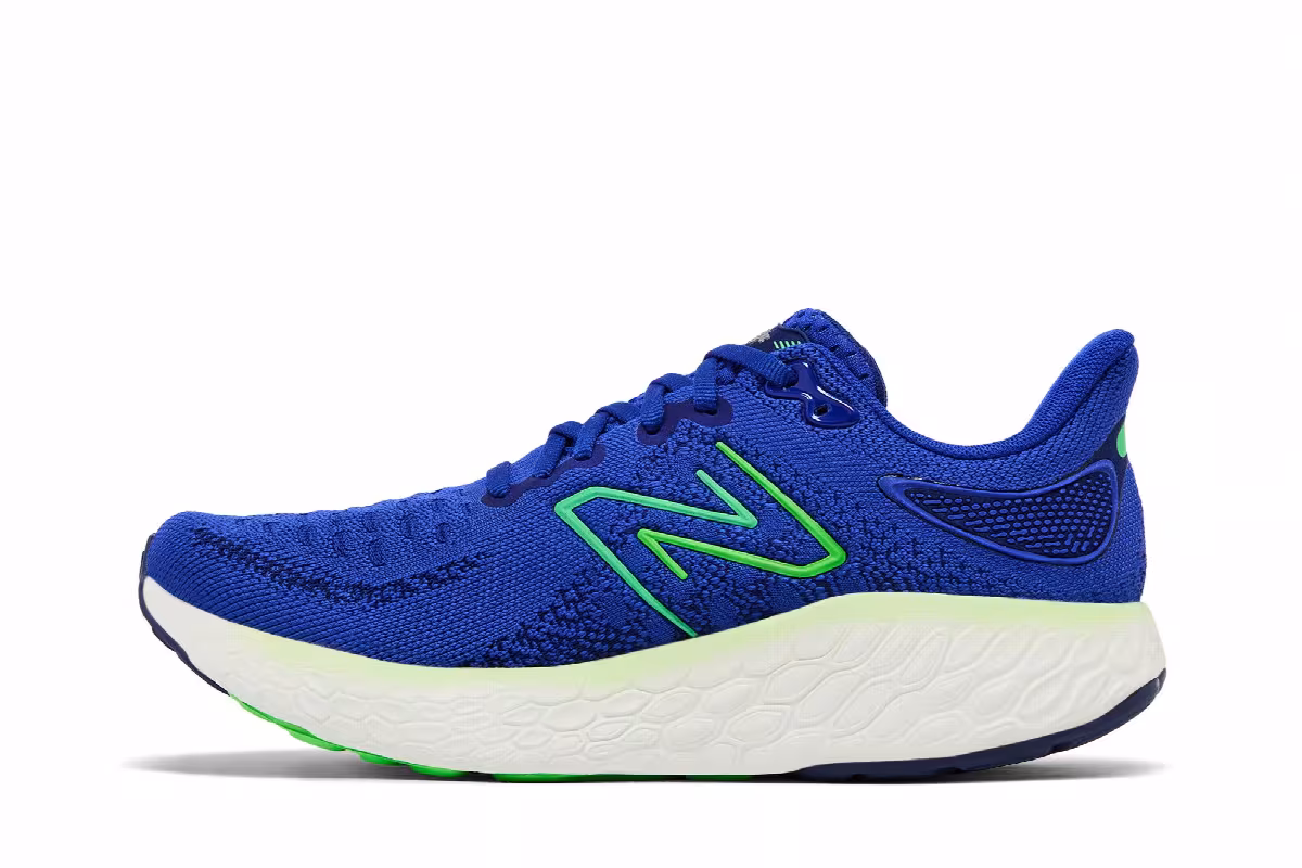 New Balance Fresh Foam X 1080v12 2E Wide Blue Green Apple, view 4