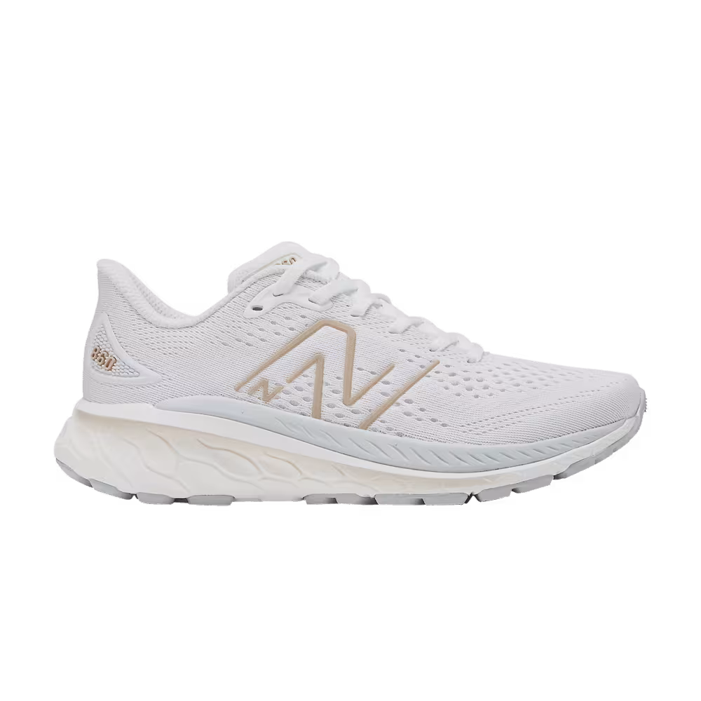 New Balance Women's Fresh Foam X 860v13 Wide White Light Gold Metallic