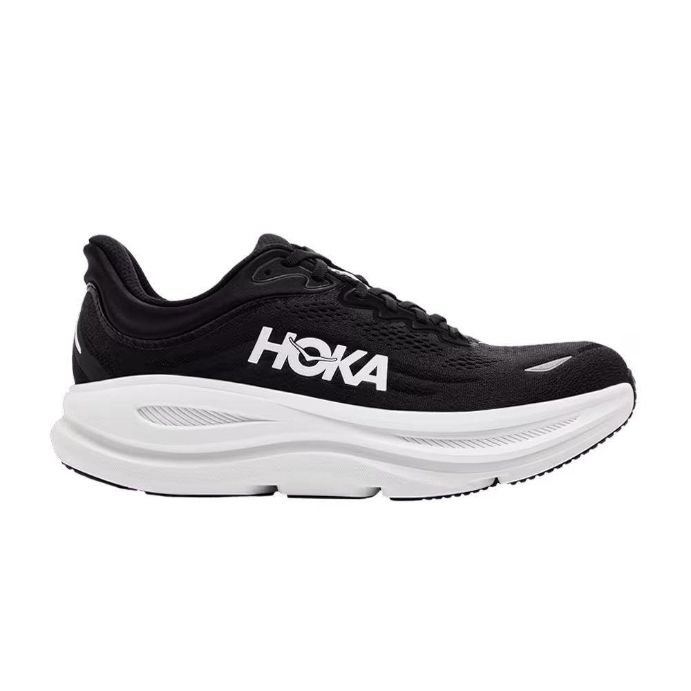 HOKA Bondi 9 2E Wide Black White