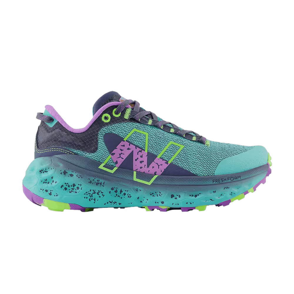 New Balance Women's Fresh Foam X More Trail v2 Wide Cyber Jade Electric Purple