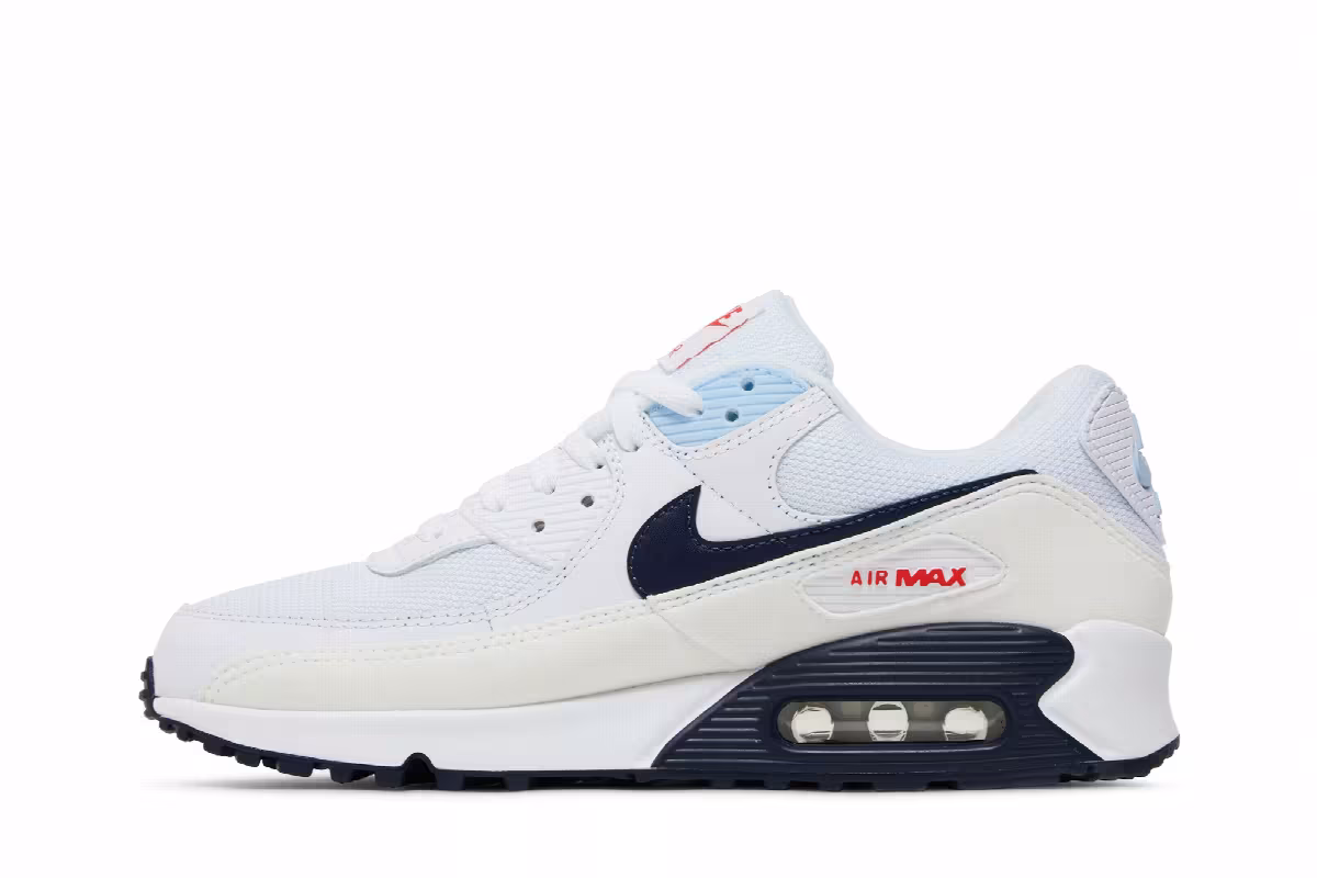 Nike Air Max 90 White Midnight Navy, view 4