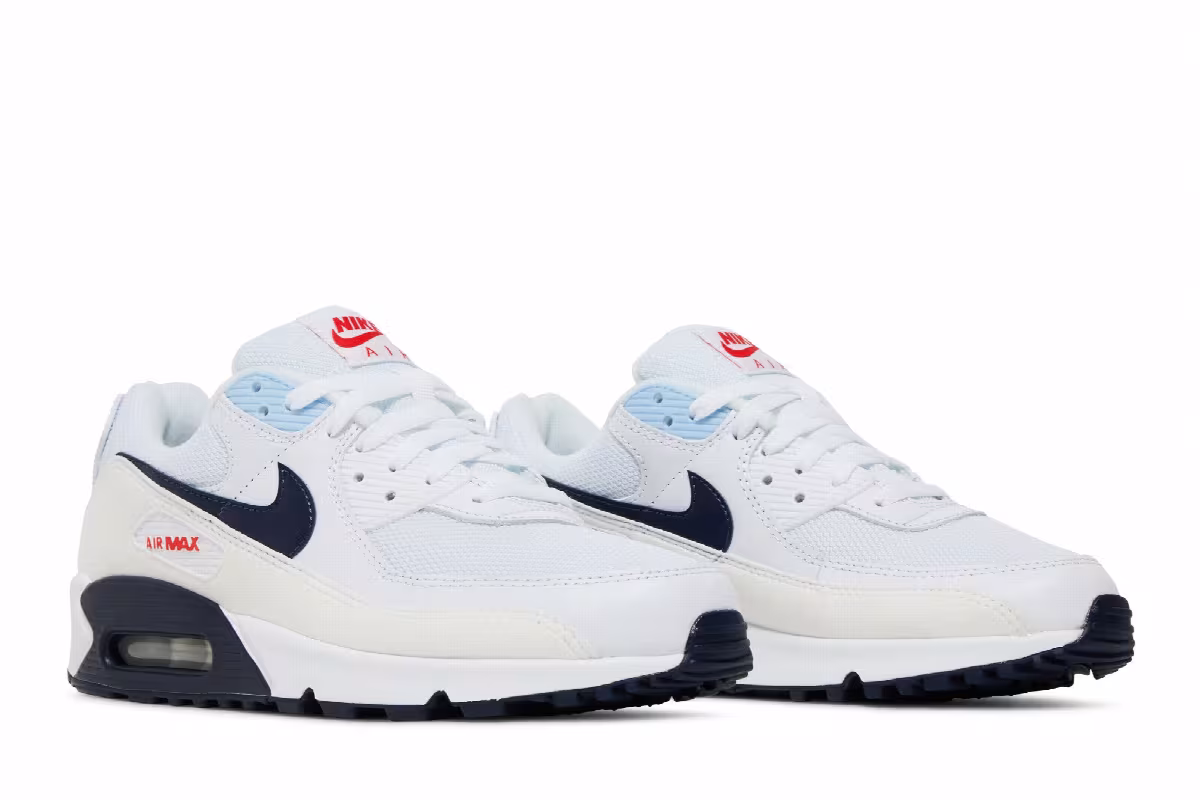 Nike Air Max 90 White Midnight Navy, view 9
