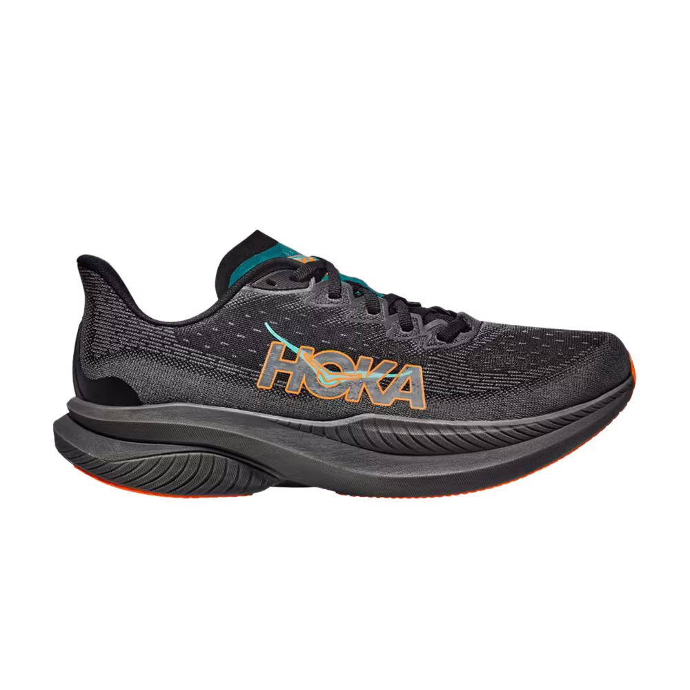 HOKA Mach 6 Black Electric Tangerine