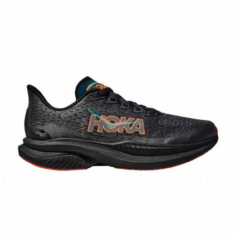 HOKA Mach 6 Kids 'Black Electric Tangerine'