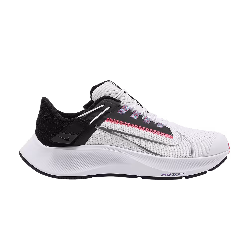 Nike Women's Air Zoom Pegasus 38 FlyEase Wide White Metallic Silver