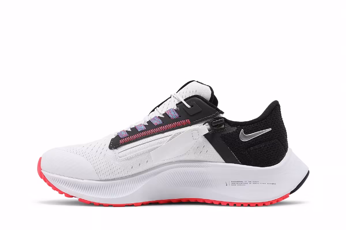 Nike Women's Air Zoom Pegasus 38 FlyEase Wide White Metallic Silver, view 4