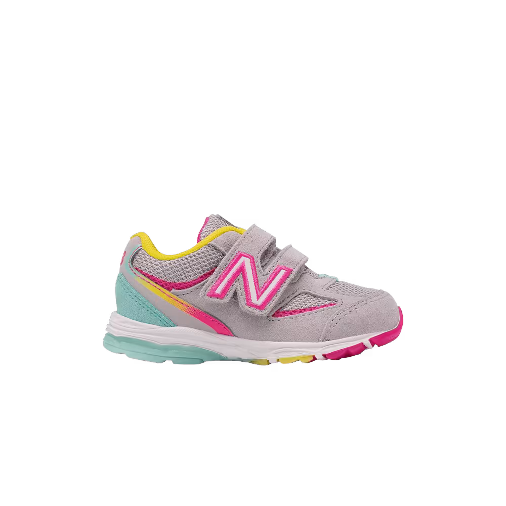 New Balance 888v2 Hook & Loop Toddler Wide Grey Rainbow