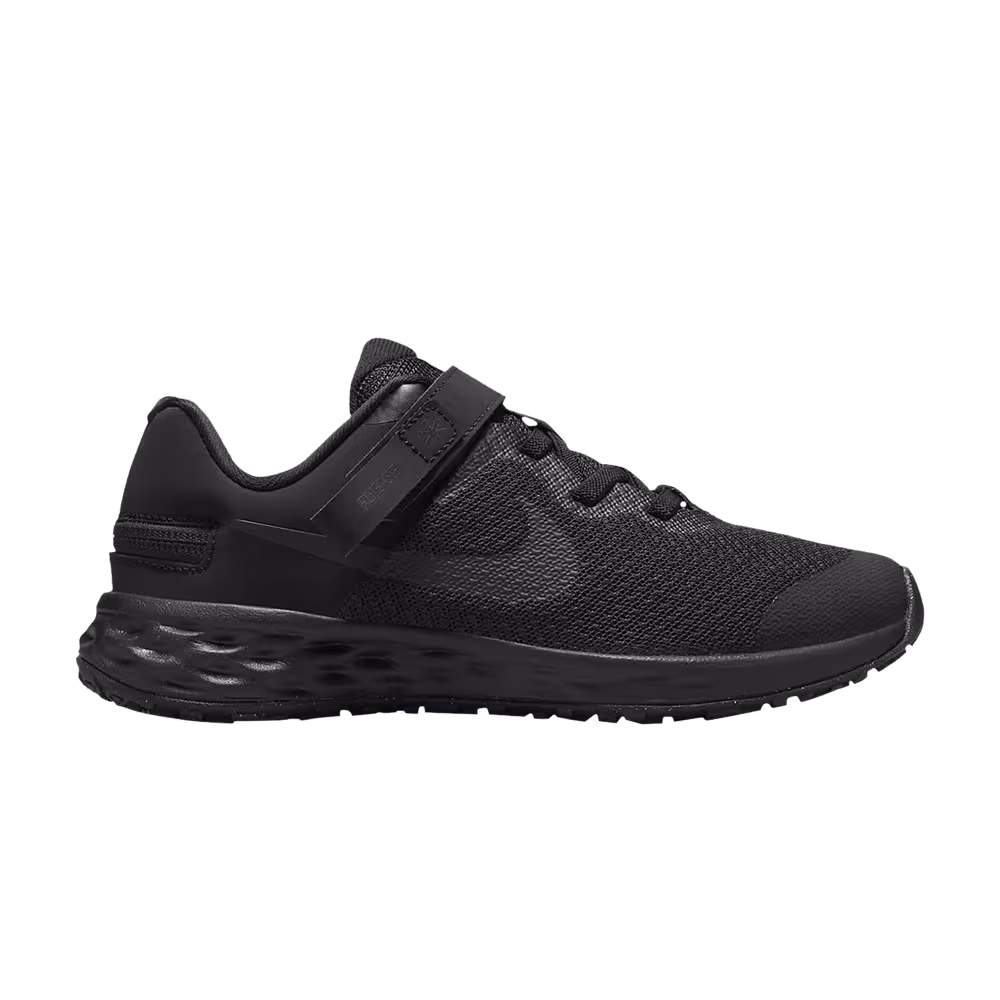 Nike Revolution 6 FlyEase PS Black Dark Smoke Grey