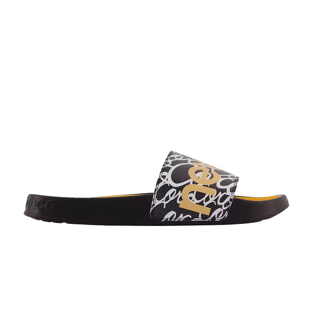 New Balance 200 Slide Black Vibrant Apricot