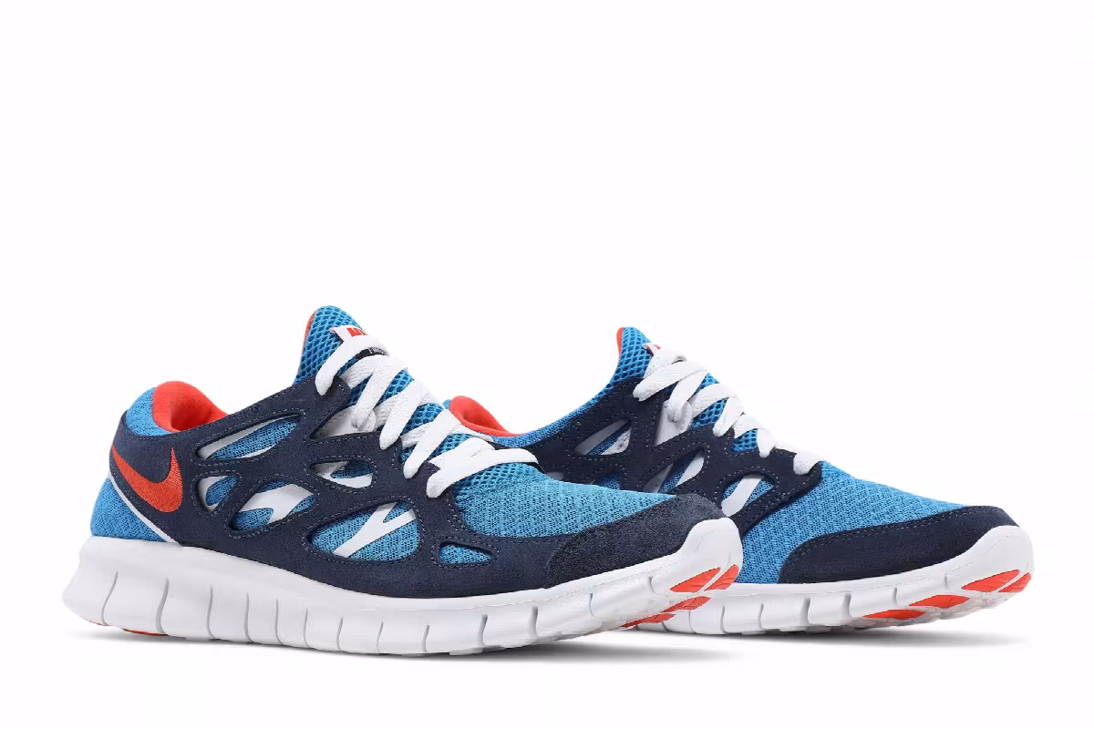 Nike Free Run 2 Light Photo Blue Orange, view 9