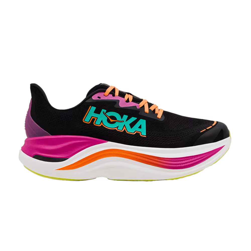 HOKA Skyward X Black Electric Aqua