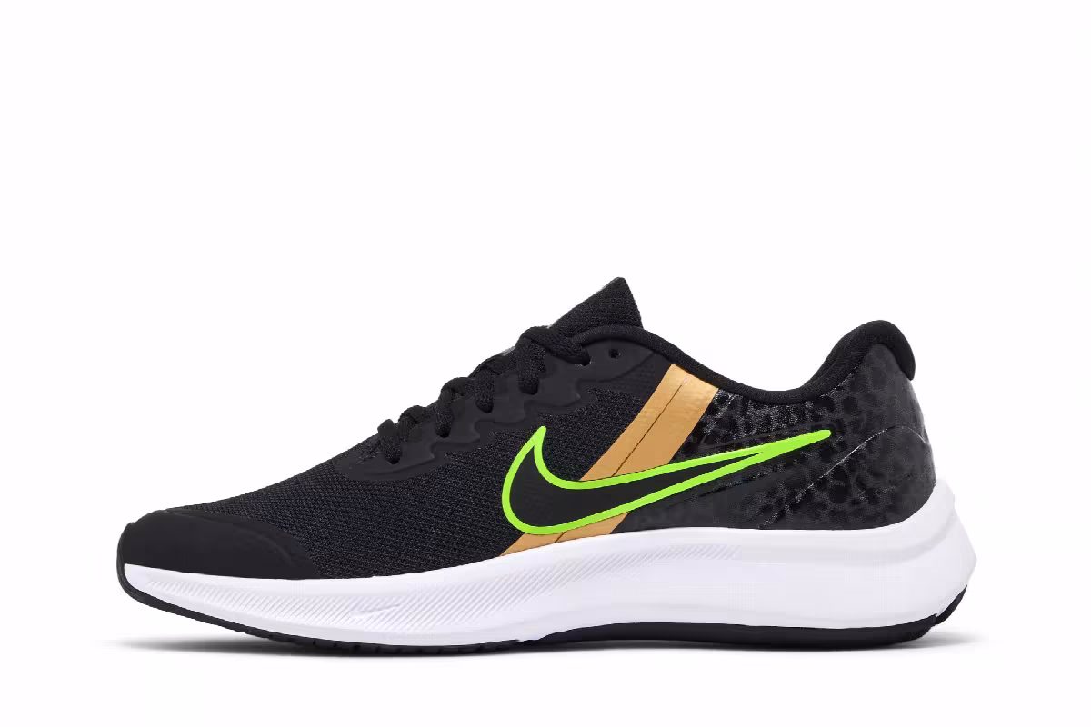 Nike Star Runner 3 RW GS Black Action Green, view 4