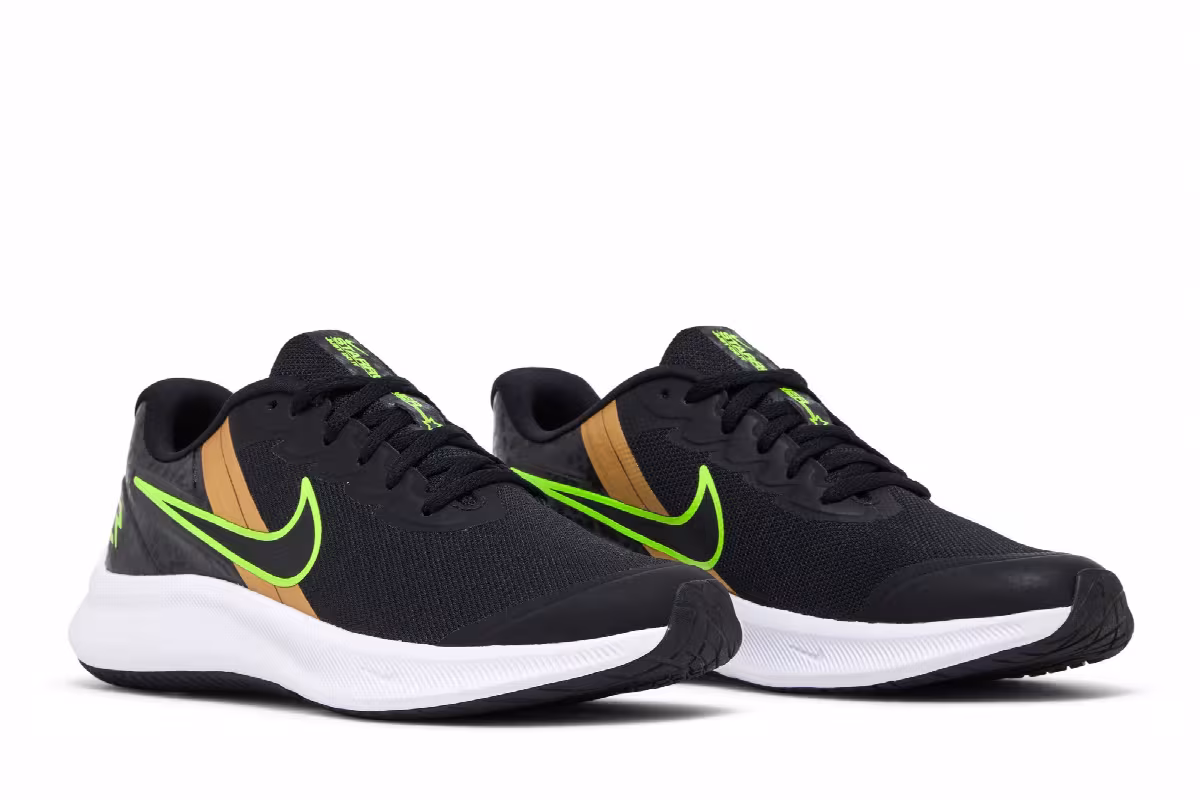 Nike Star Runner 3 RW GS Black Action Green, view 9