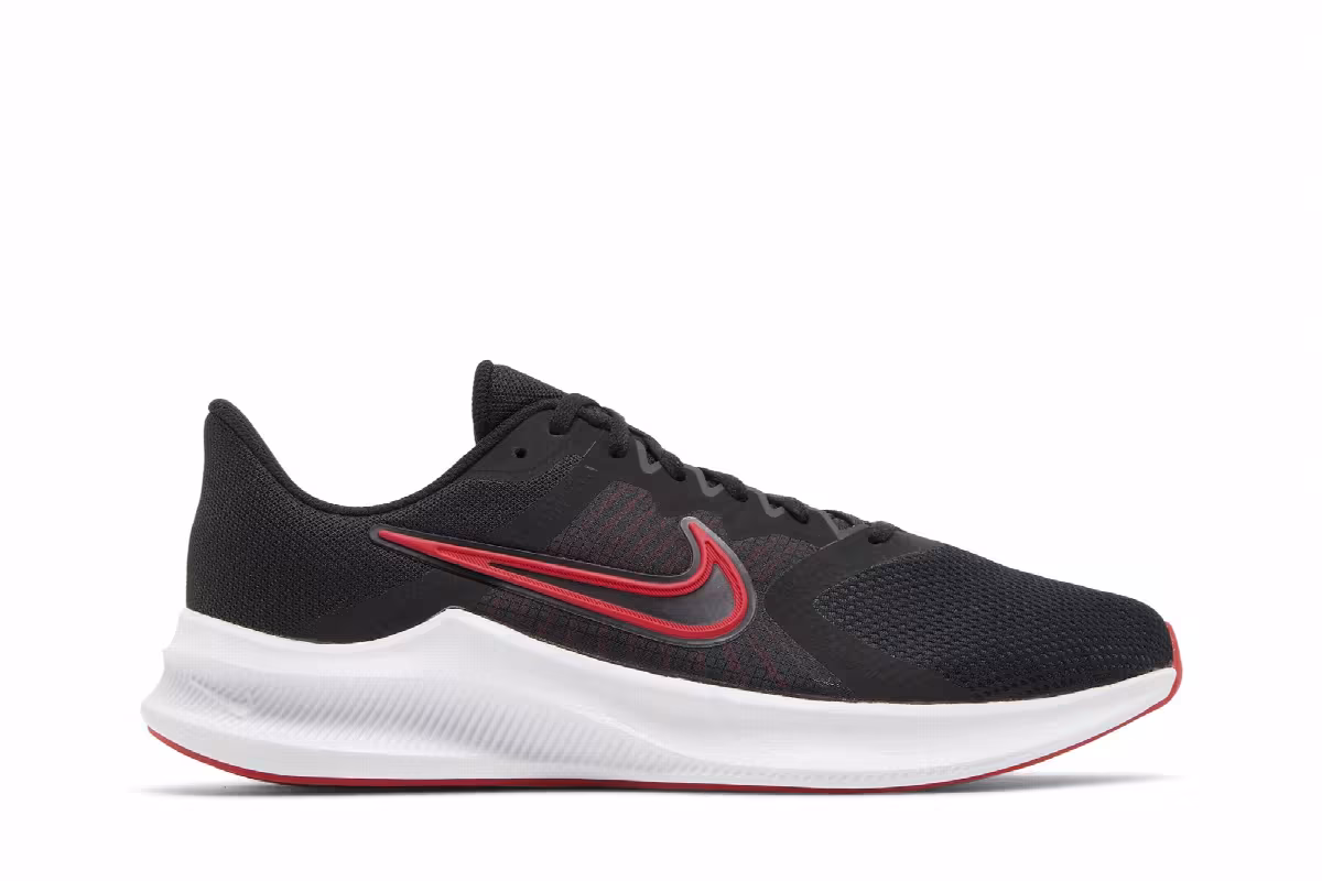 Nike Downshifter 11 4E Wide Black University Red, view 2