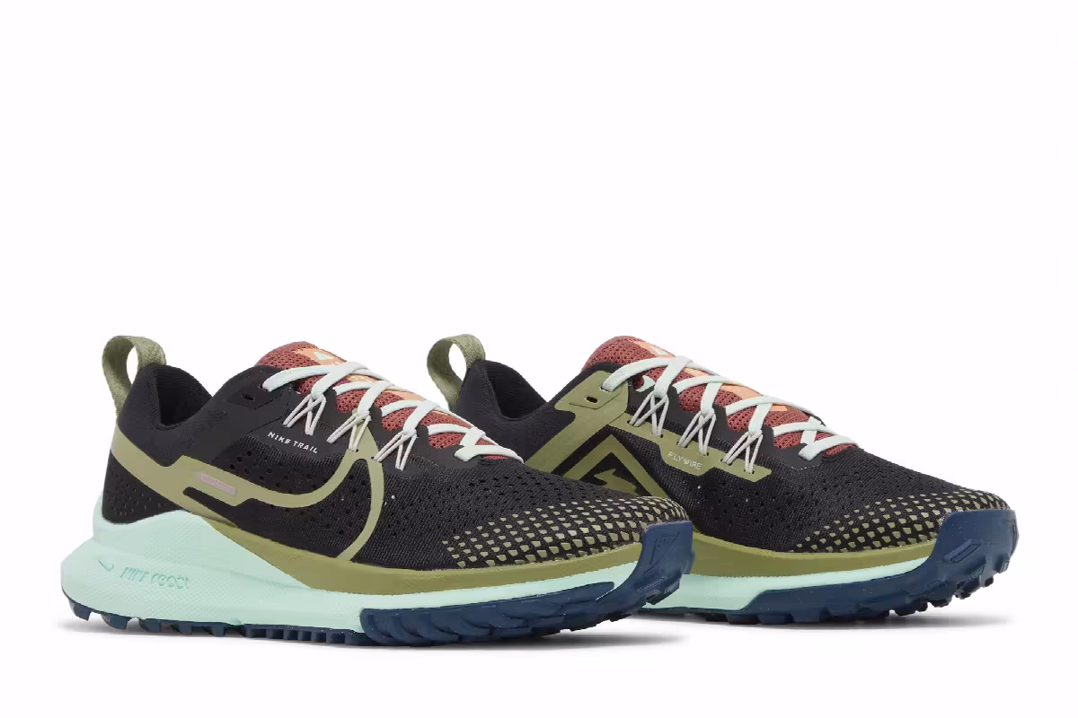Nike Women's React Pegasus Trail 4 Black Alligator Mint, view 9