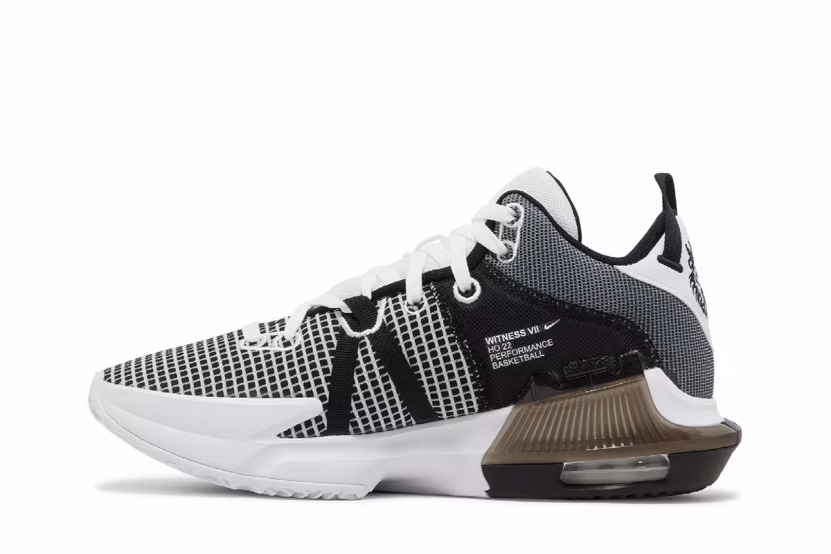 Nike LeBron Witness 7 White Black, view 4