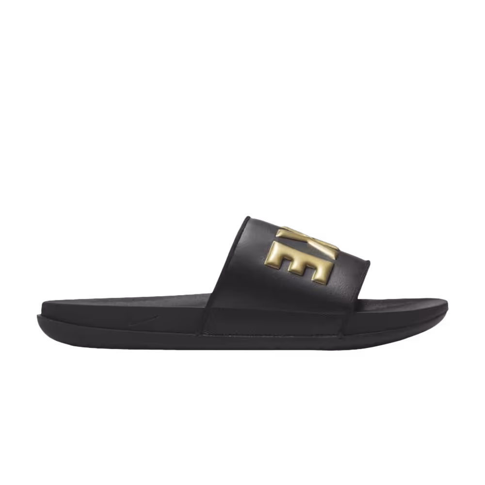 Nike OffCourt Slide Black Metallic Gold