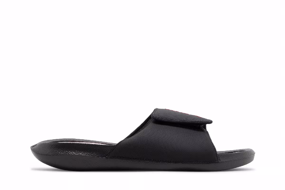 Air Jordan Hydro 6 Slide Black University Red, view 2